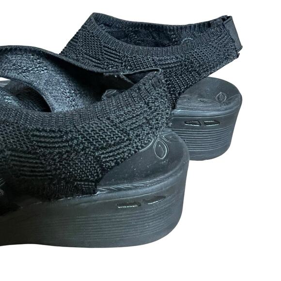 Skechers Black Pier Lite Wedge Knit Sandals Size 8 - Picture 7 of 12